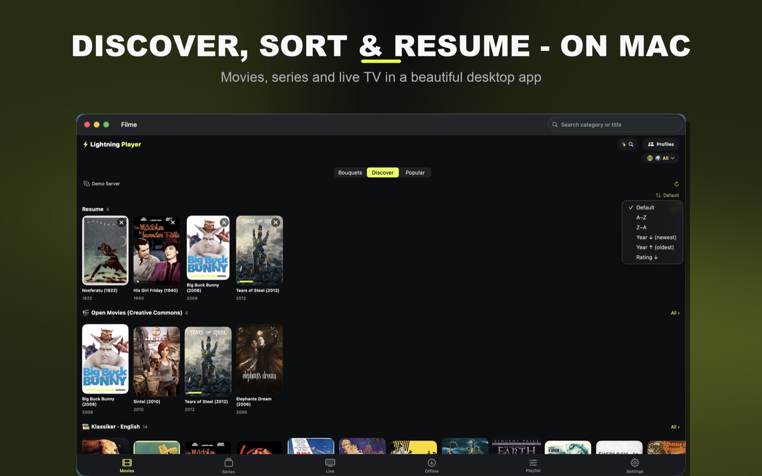 Lightning Player auf dem Mac