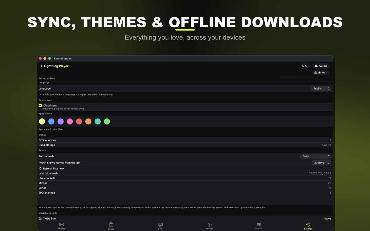 Lightning Player auf dem Mac